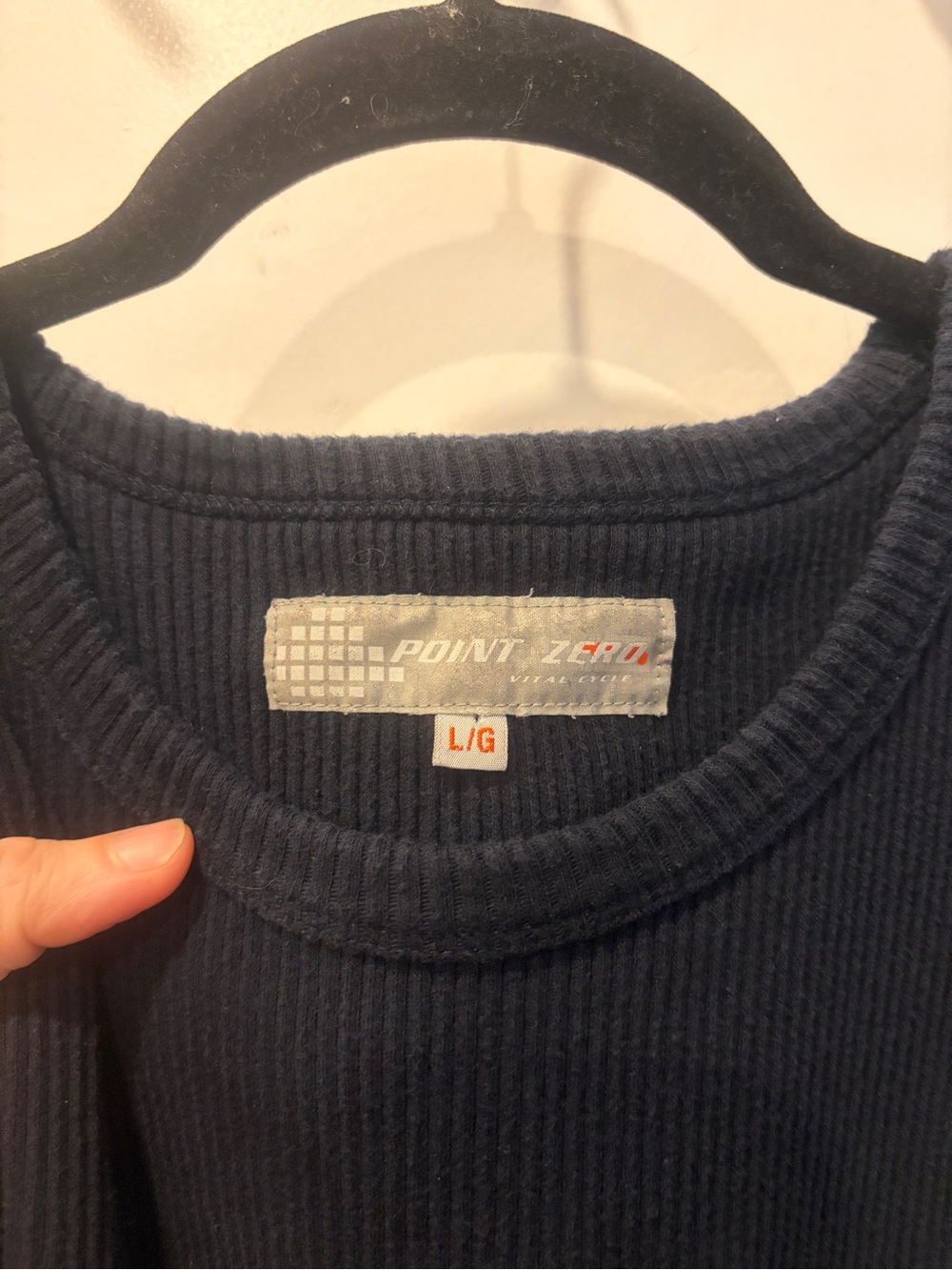 Y2K Point Zero navy Ribbed Tank Top - Picture 2 of 11